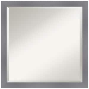 Edwin Grey 22.5 in. x 22.5 in. Beveled Casual Sq. Wood Framed Wall Mirror in Gray