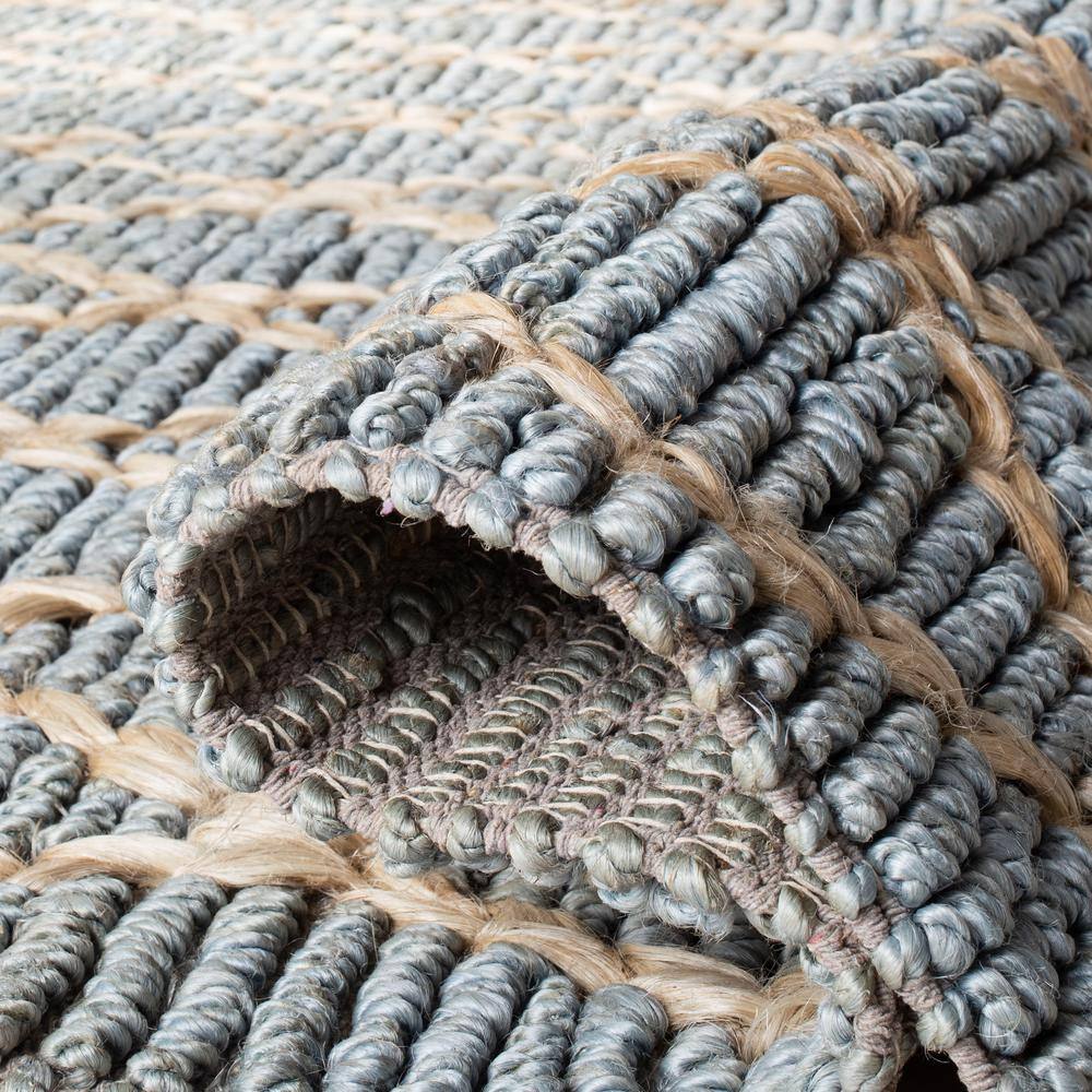 Coastal Charm Light Blue Hand-Knotted Geometric 8' x 10' Rug