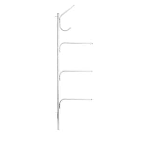 Hinge-It Clutterbuster 18.98 in. Wall Mounted Steel Family Towel Bar in Silver