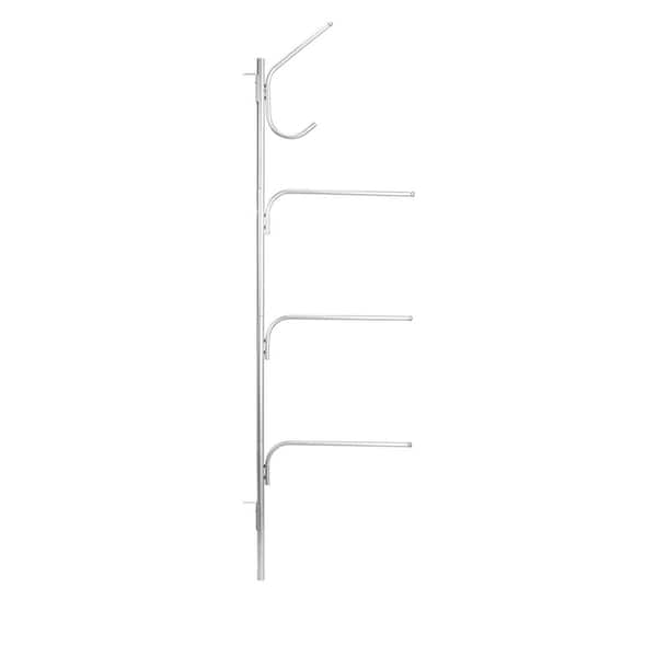 Hinge-It Clutterbuster 18.98 in. Wall Mounted Steel Family Towel Bar in Silver