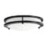Flaxmere 11.8 in. Matte Black LED Flush Mount Ceiling Light with Frosted White Glass Shade