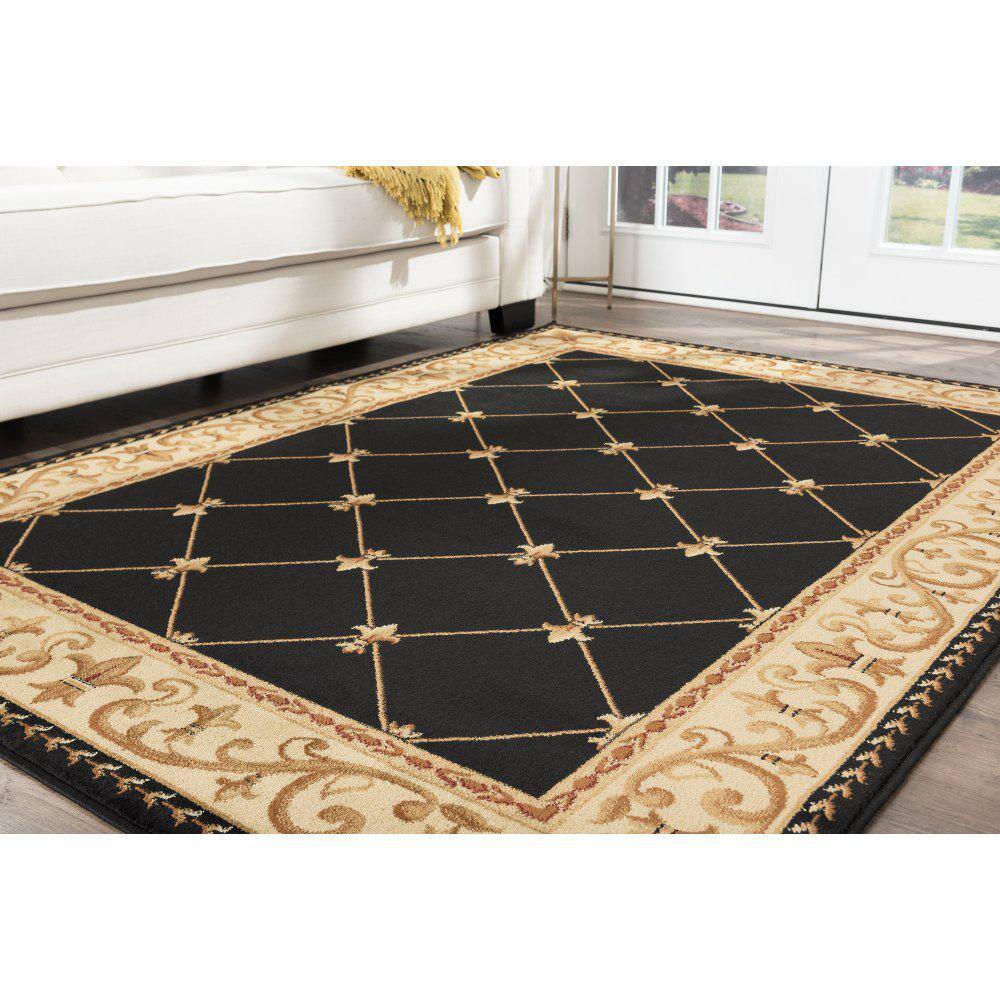 Sensation 5' x 7' Black Synthetic Rectangular Area Rug