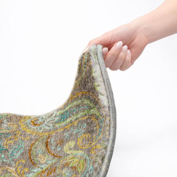 Dream Shag Premium Machine Washable Abstract ADS533 Taupe 3 ft. x 4 ft. Area Rug
