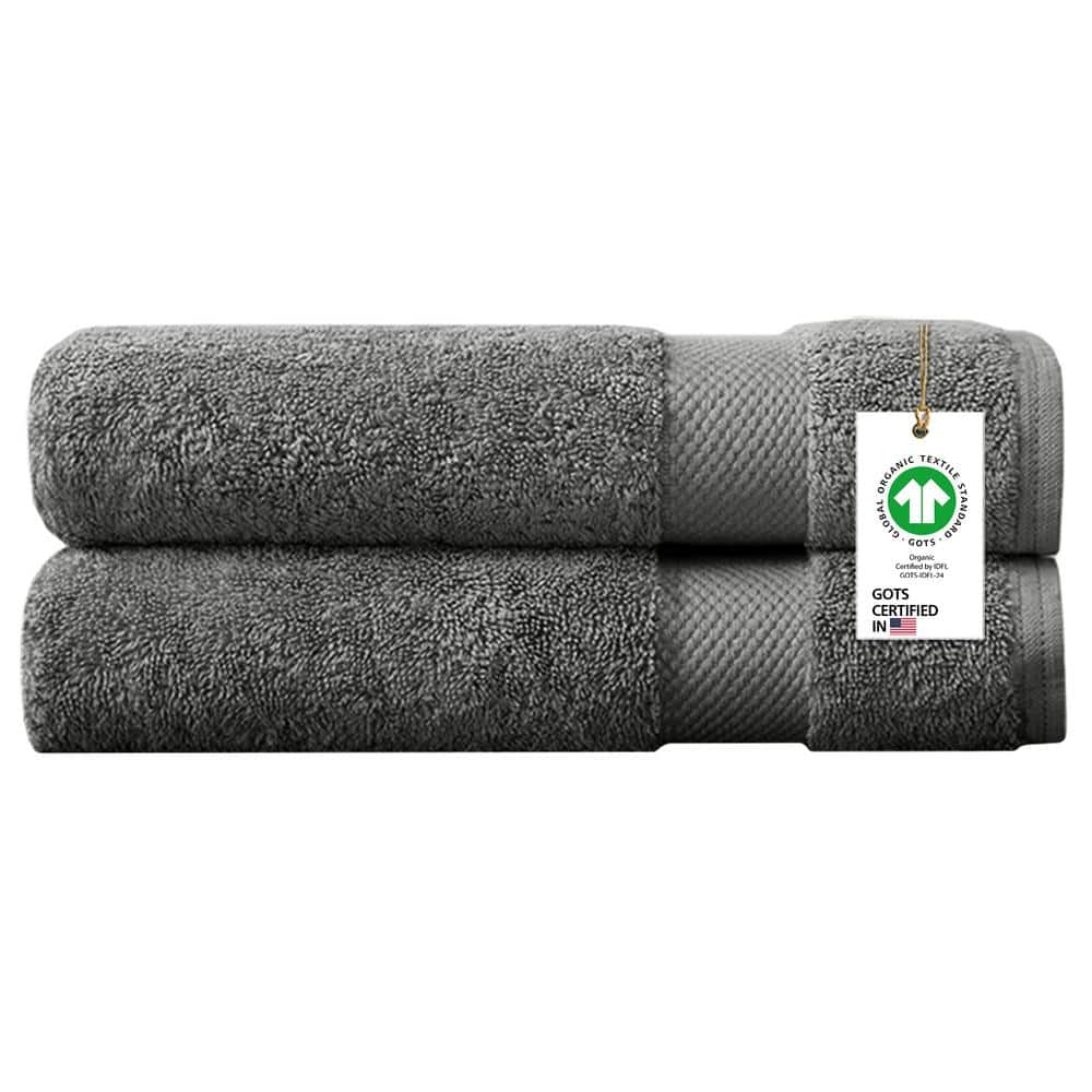 Delara Feather Touch Quick Dry Pack of 12 Sharkskin Grey Solid 100% Organic Cotton 650 GSM Hand Towel