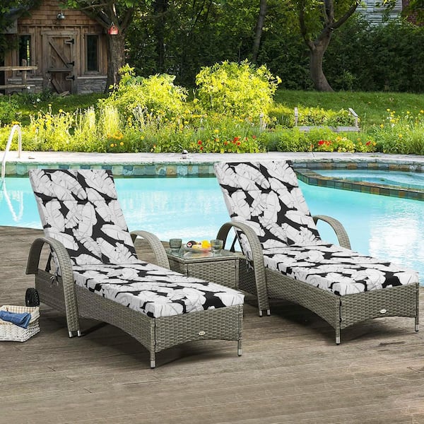 23 x 75 2-Piece Indoor/Outdoor Chaise Lounge Chair Cushion with