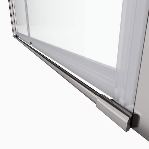 FORCLOVER 34 in. W to 35-3/8 in. W x 72 in. H Bi-Fold Frameless Shower Door in Chrome with Clear Glass