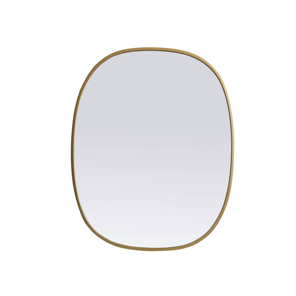 Brass Framed Oval Full Length Bathroom Mirror