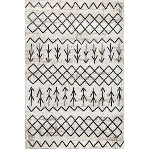 Malia Machine Washable Moroccan Beige Doormat 3 ft. 3 in. x 5 ft. Accent Rug