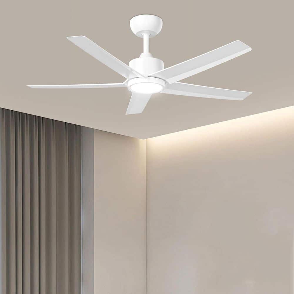 W5 44 in. LED Light White Ceiling Fan with Remote, Reversible Quiet DC Motor for Bedroom Dining Living Room price history on PriceWatchPro