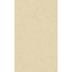 White Abstract Geometric Waves Print Non-Woven Non-Pasted Textured Wallpaper 57 sq. ft.