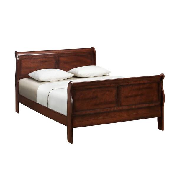 Unbranded Rich Cherry Finish Queen Sleigh Bed-DISCONTINUED