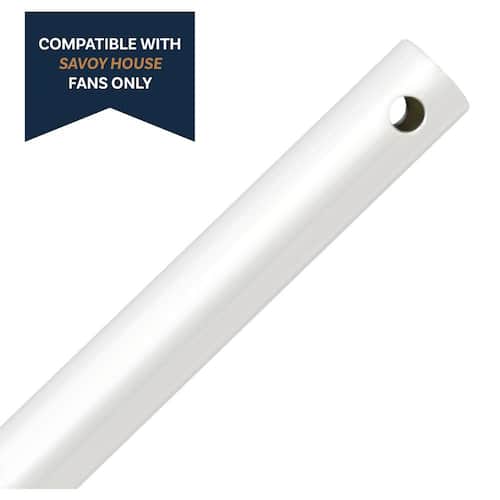 48 in. Matte White Extension Downrod Ceiling Fan Downrods