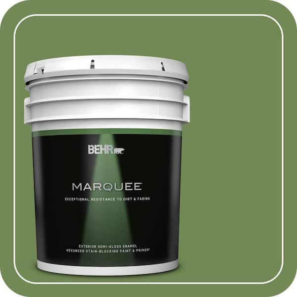 BEHR MARQUEE 5 gal. #M370-6 Snip of Parsley Semi-Gloss Enamel Exterior Paint & Primer