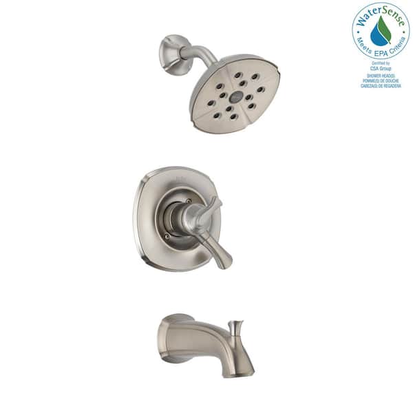 Delta Addison 1-Handle H2Okinetic Tub and Shower Faucet Trim Kit in Stainless (Valve Not Included)