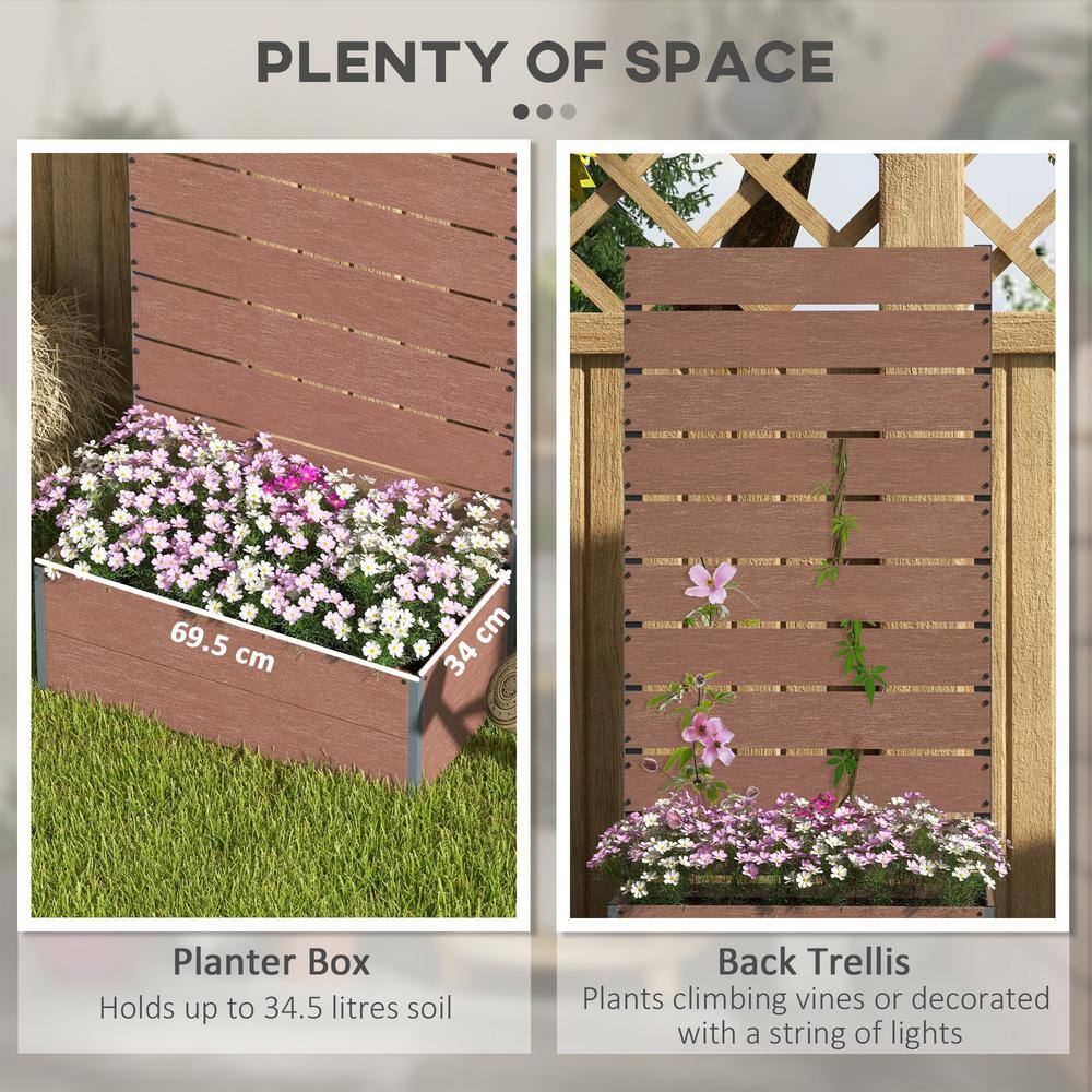 Light Brown Metal Trellis Raised Garden Bed Planter