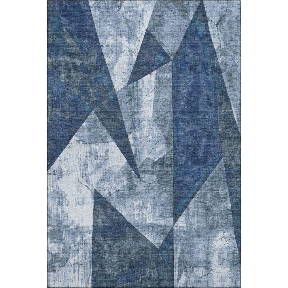 Mayfield Premium Machine Washable Abstract AMF1838 Navy 3 ft. x 5 ft. Area Rug price history on PriceWatchPro