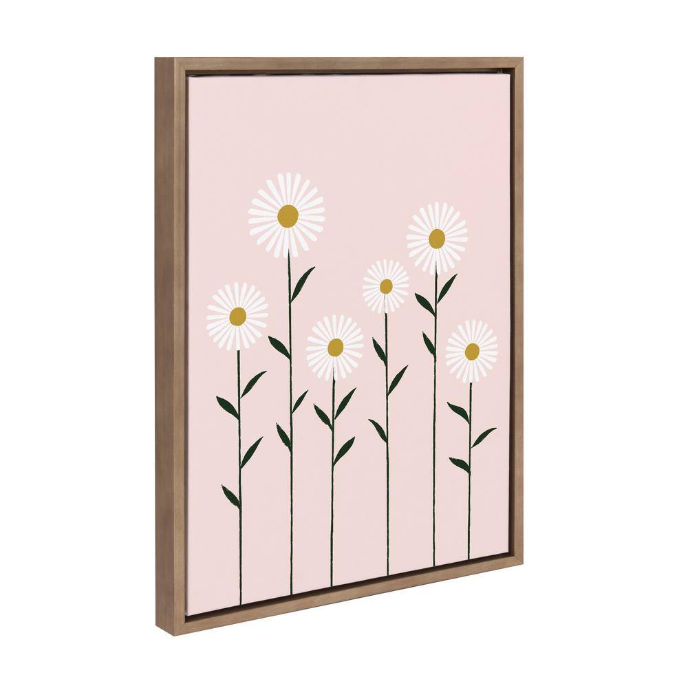 Sylvie Daisies Pink and Gold Framed Canvas Wall Art