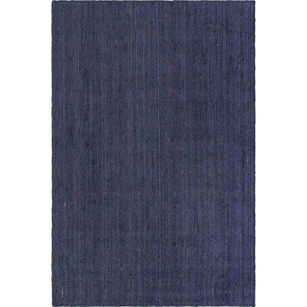 Braided Jute Dhaka Navy Blue 6' 1 x 9' 0 Area Rug price history on PriceWatchPro