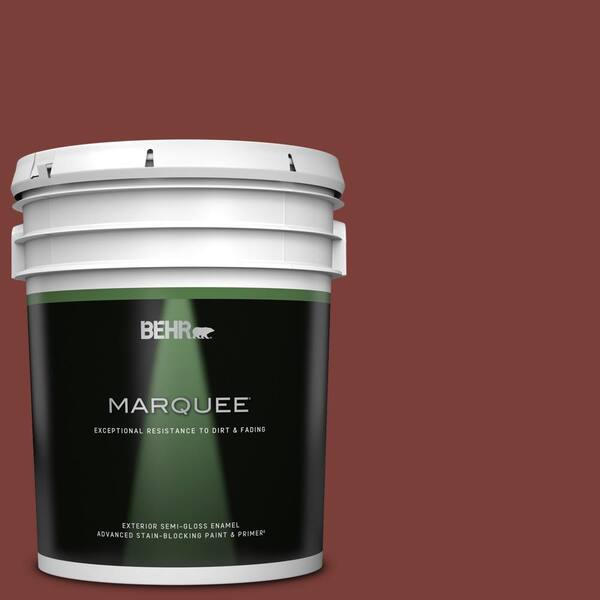 BEHR MARQUEE 5 gal. #PPU2-02 Red Pepper Semi-Gloss Enamel Exterior Paint & Primer