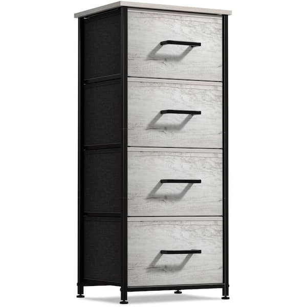Sorbus Drawer Greige Dresser Steel Frame Wood Top Easy Pull Fabric Bins 17.75 in. L x 11.87 in. W x 37.50 in. H 4