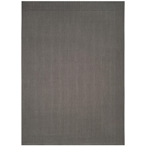 Palm Beach Ash 8 ft. x 11 ft. Border Solid Area Rug