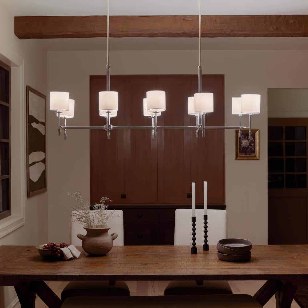 Elegant Ali 10-Light Polished Nickel Drum Chandelier