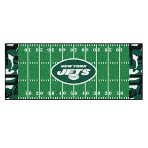 New York Jets Football Patterned XFIT Design 2.5 ft. x 6 ft. Field Runner Area Rug