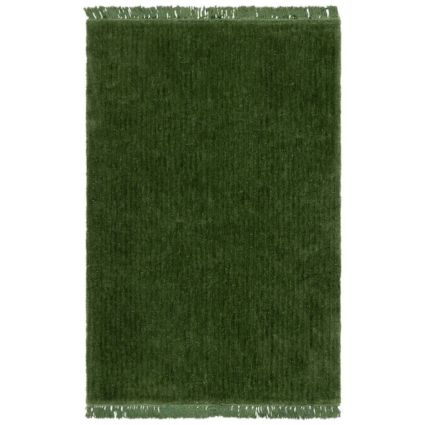 Vermont 8 ft. x 10 ft. Green Solid Textured Area Rug