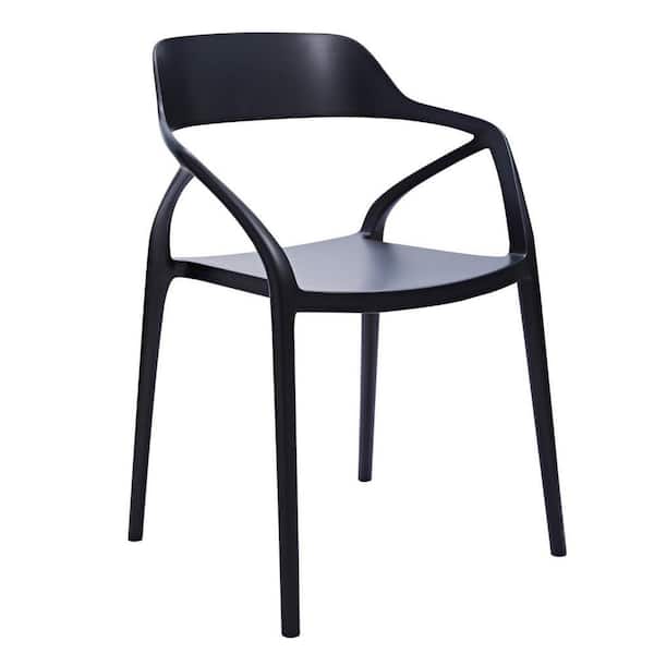 Benjara Black Finish Side Dining Chair with Indoor Outdoor (Set of 4)