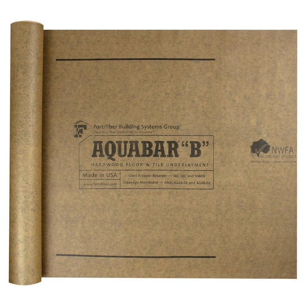 Fortifiber 500 sq. ft. 36 in. Wide x 167 ft. Long x 7 mil Thick Aquabar B  Tile Underlayment Roll 70-195 - The Home Depot