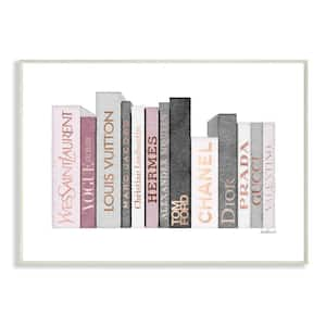 Stupell Industries Fashion Designer Shoes Bookstack Blue Purple Watercolor Canvas  Wall Art by Amanda Greenwood 