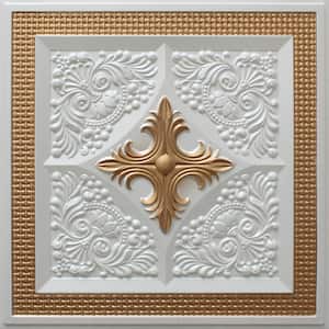 Falkirk Perth Pearl White Gold 2 ft. x 2 ft. Decorative Modern Glue Up or Lay In Ceiling Tile (40 sq. ft./case)