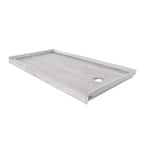 60 in. L x 32 in. W Single Threshold Alcove Shower Pan Base with Right Hand Drain in Tundra