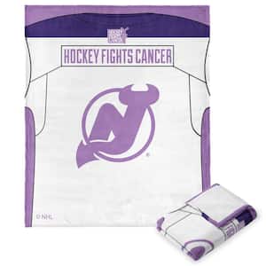 NHL Hockey Fights Cancer Jersey Devils Silk Touch Multi-color Throw