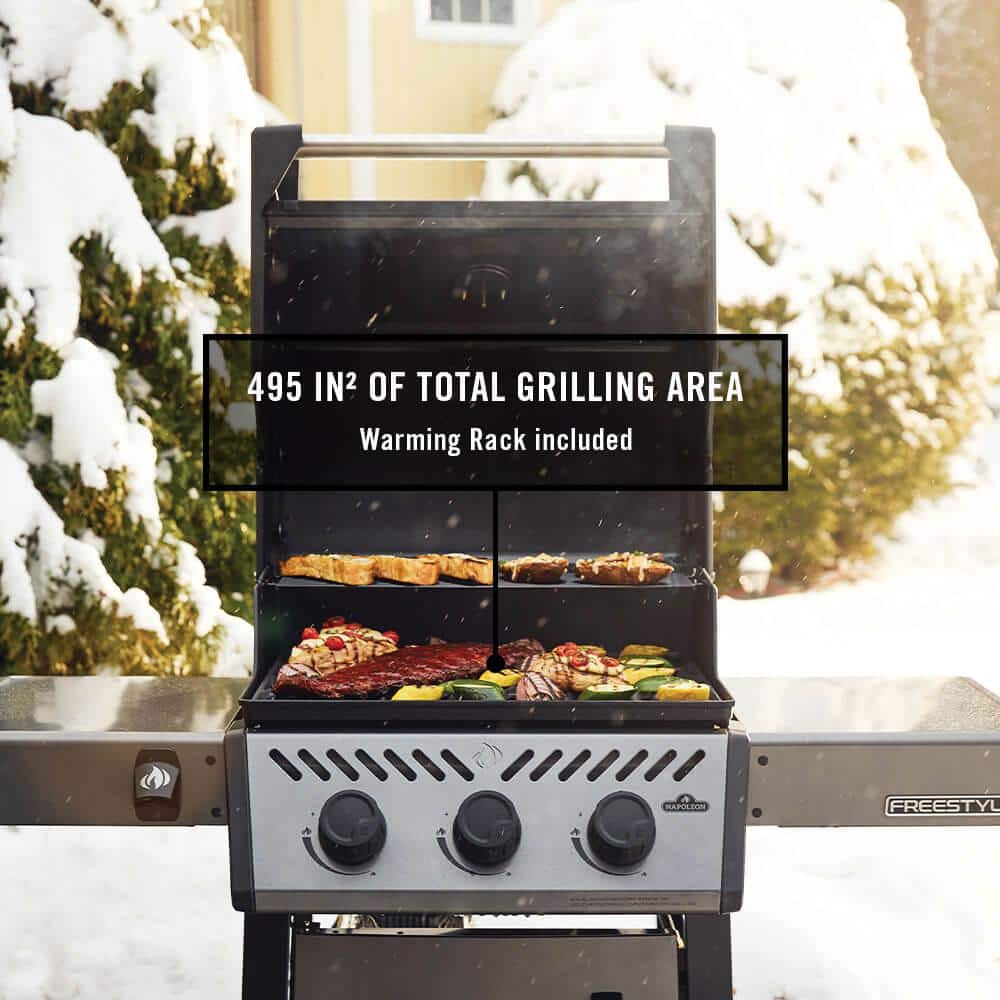 Napoleon Freestyle 365 Graphite Grey Propane Gas Grill with Stainless Steel Burners