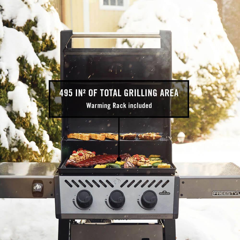 Napoleon Freestyle 365 Graphite Grey Propane Gas Grill with Stainless Steel Burners