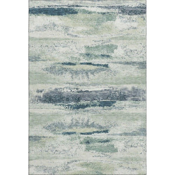 Mayfield Premium Machine Washable Abstract AMF942 Mint 5 ft. x 7 ft. 6 in. Area Rug