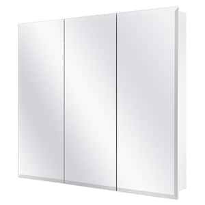 36-3/8 in. W x 30-3/16 in. H Frameless Surface-Mount Tri-View Bathroom Medicine Cabinet