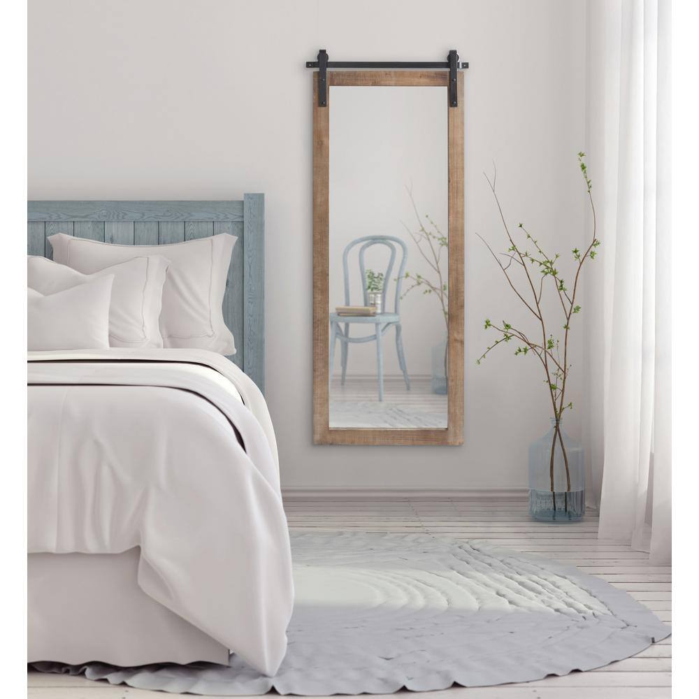 Rustic Brown Full Length Rectangular Wood Wall Mirror