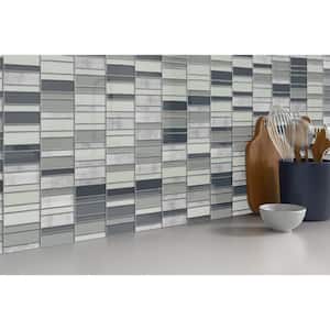 La Vie Gray 11.81 in. x 11.93 in. x 6mm Glass Mesh-Mounted Mosaic Tile (0.98 sq. ft.)
