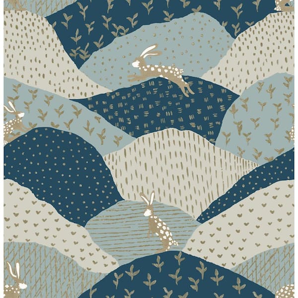 A-Street Prints Peter Blue Rabbit Fields Wallpaper