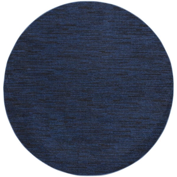 Blue 6 ft. x 6 ft. Woven Polypropylene Indoor/Outdoor Area Rug