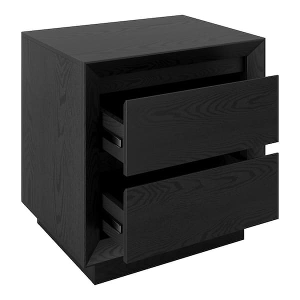 Meyer&Cross Emmett Black Grain 2 Drawer 23. 625in. W Nightstand