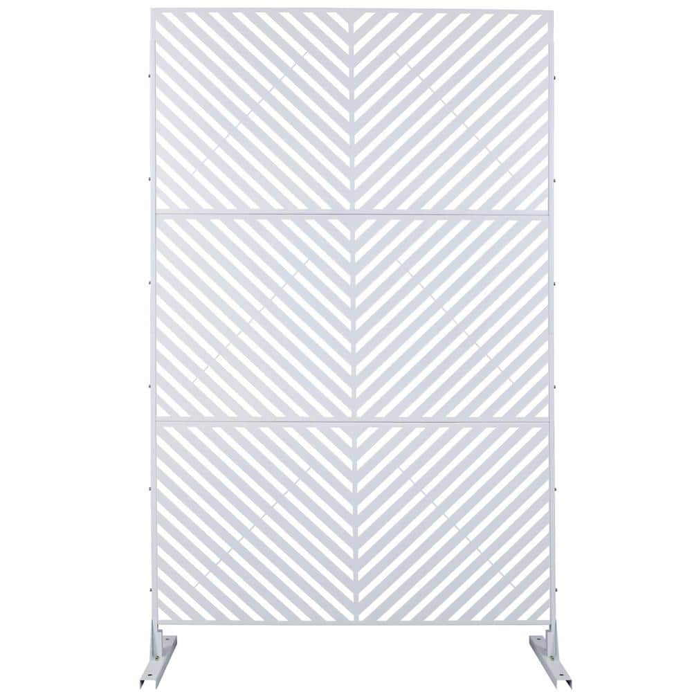 6.3 ft. x 4 ft. White Steel Freestanding Flat Flat Top Decorative Privacy Screen Metal Fence Panel price history on PriceWatchPro