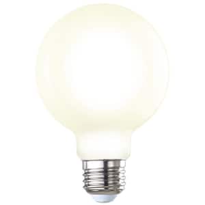 60-Watt Equivalent Dimmable Milky Filament G25 Medium E26 LED Light Bulb, 3000K (2-Pack)