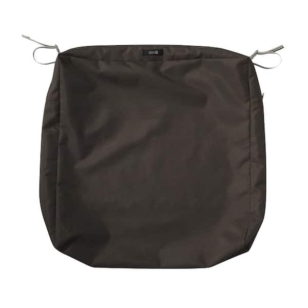 Classic Accessories Ravenna Water-Resistant 21 in. x 19 in. x 5 in. Patio Seat Cushion Slip Cover, Espresso