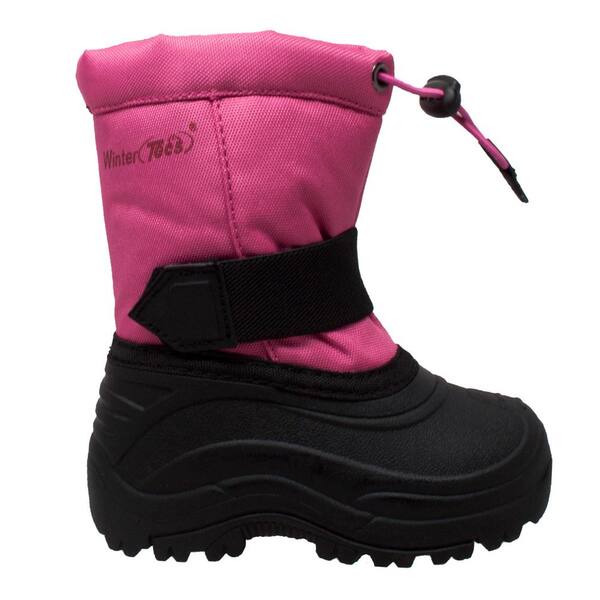 Unbranded Girls Size 11 Black/Pink Nylon/Rubber Winter Boots