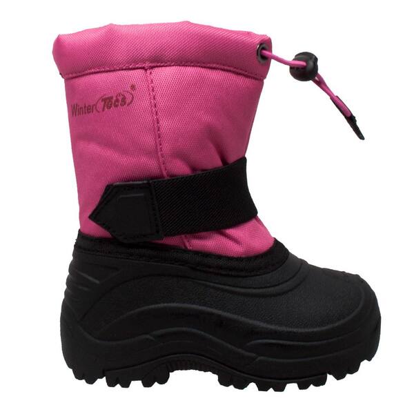 Unbranded Girls Size 13 Black/Pink Nylon/Rubber Winter Boots