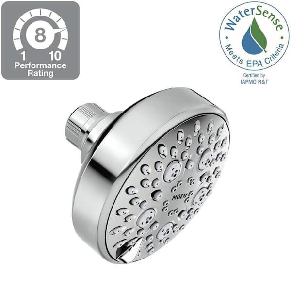 MOEN Avira 4-Spray 4.1 in. Single Wall Mount Fixed Shower Head in Chrome