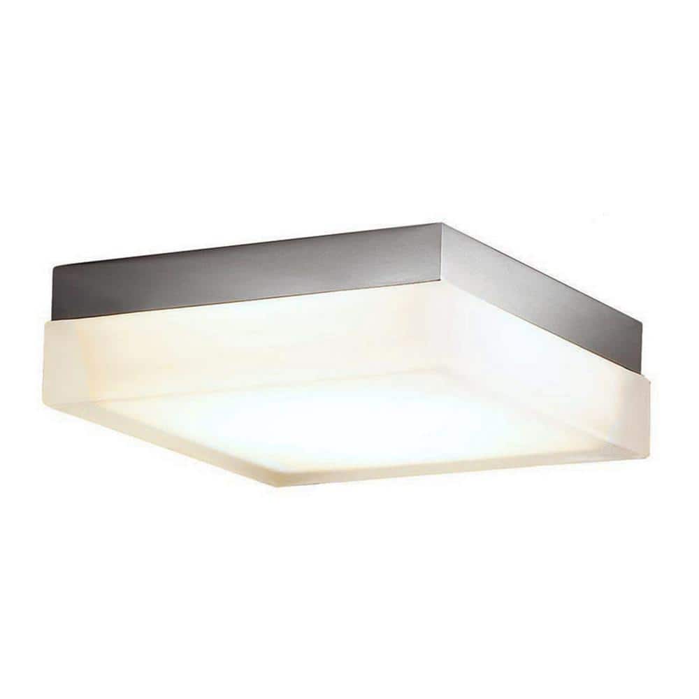 Dice 6" Brushed Nickel LED Flush Mount with Opal Glass